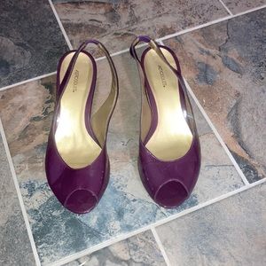 vintage mauve high heeled shoes